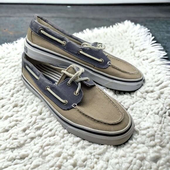 Sperry Top Sider Boat Shoe Mens 8 Blue Tan 0538207 Summer Yacht Club Dock Pool - Picture 13 of 13